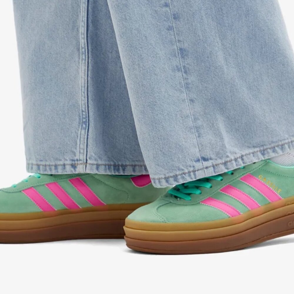 Adidas Spezials Green and Pink Platform - Picture 2 of 7